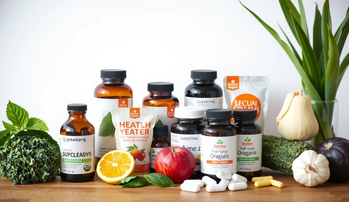 Surtido de suplementos naturales y vitaminas de alta calidad en Vitaminas Zaragoza, mostrando una variedad de frascos y paquetes con ingredientes orgánicos y naturales.